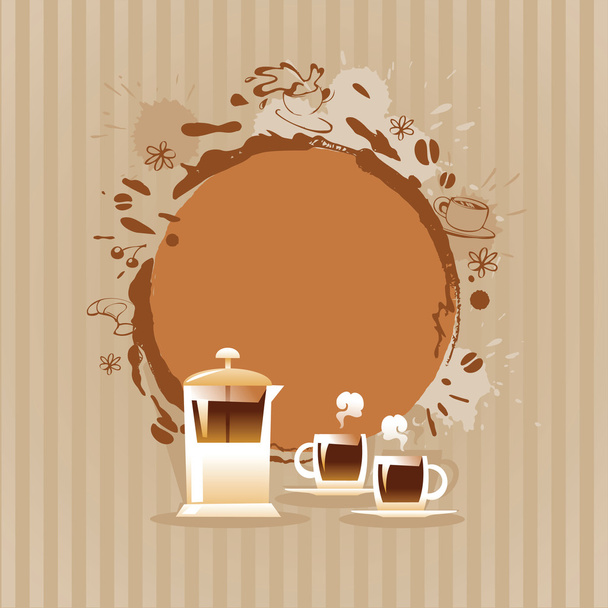 Abstract Background with Cup and Coffee Stain - Vector, Imagen