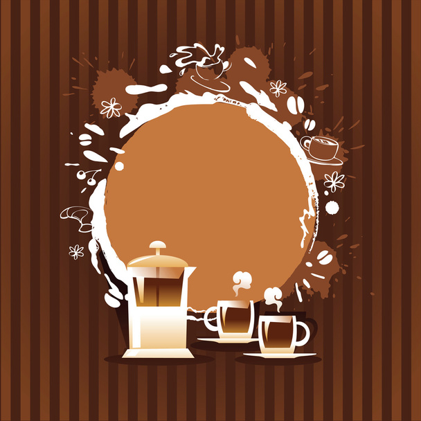 Abstract Background with Cup and Coffee Stain - Вектор,изображение