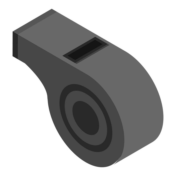 Black whistle icon, isometric style - Вектор, зображення