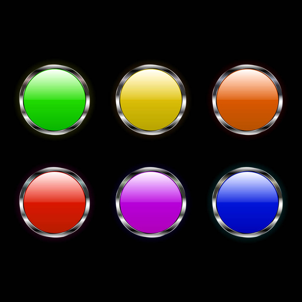 Ensemble vectoriel icône bouton rond
 - Vecteur, image
