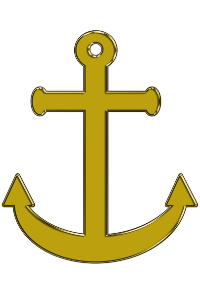 old gold anchor - Photo, Image