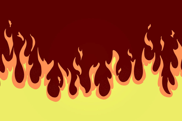 Fuego de dibujos animados con ilustración de vectores de textura sobre fondo marrón
 - Vector, imagen