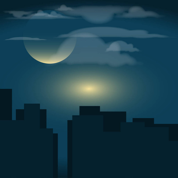the end of the night. sunrise - Vector, Image