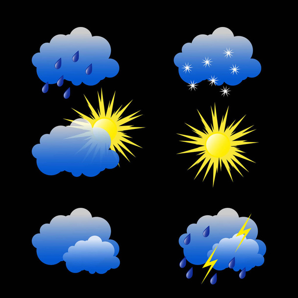 a set of pictures for the weather - Vector, Image