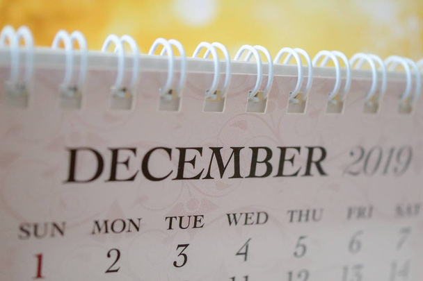 Close up calendar of December 2019 - Foto, afbeelding
