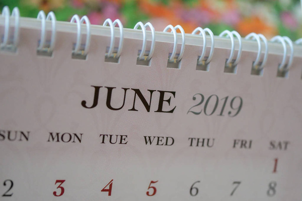 Fechar calendário de junho 2019
 - Foto, Imagem