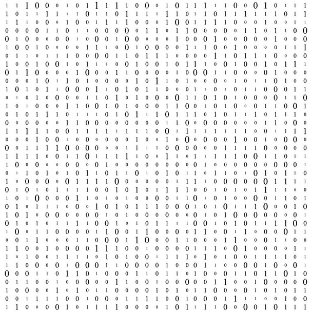 Tausta Digits ruudulla. binäärikoodi 0-1 matriisin valkoinen tausta. banneri, kuvio, tapetti. Abstraktin matriisin tausta. Binäärinen tietokonekoodi. Koodaus. Hakkerikonsepti. Vektorin tausta
 - Vektori, kuva