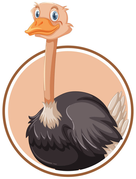 Una ilustración de plantilla de calcomanía de avestruz
 - Vector, Imagen