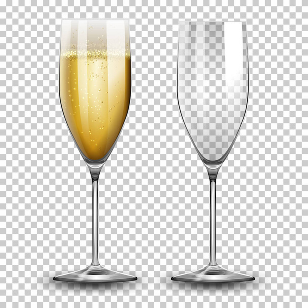 Set of champagne glasses illustration - Διάνυσμα, εικόνα