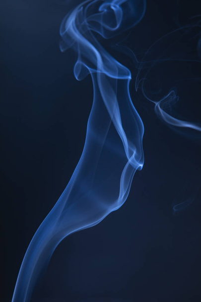Abstract blue smoke swirls - Фото, изображение