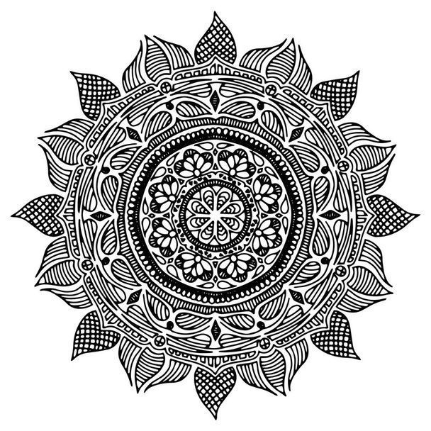 Okrągły ornament ozdobny element. Mandala - Wektor, obraz