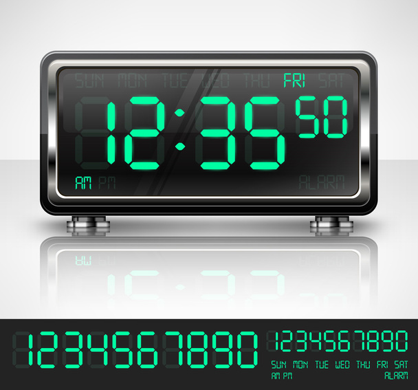 Digital watch on white - Вектор,изображение