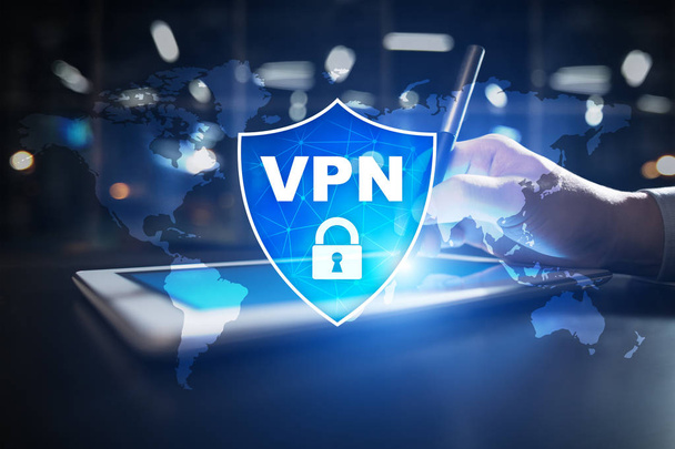 VPN sanal özel ağ iletişim kuralı. Siber güvenlik ve gizlilik bağlantı teknolojisi. Anonim Internet. - Fotoğraf, Görsel