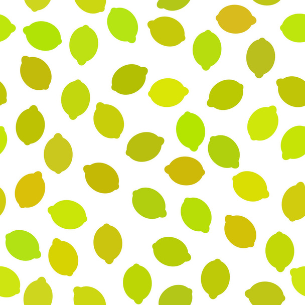 Seamless pattern with lemon, lime isolated on white background. Vector illustration - Vector, Image