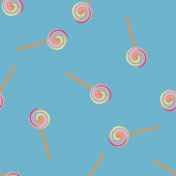 Cartoon lollipops seamless pattern. - Vector, afbeelding