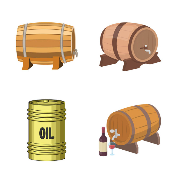 バレルとビールのロゴのベクター デザイン。樽と樽の株式ベクトル イラスト集. - ベクター画像