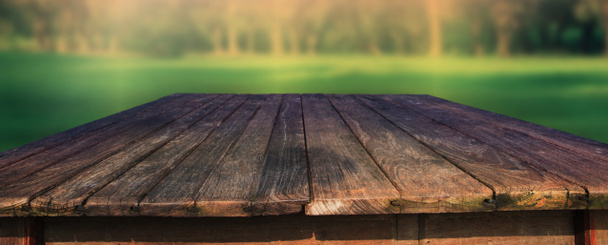old wood table in field - Photo, Image