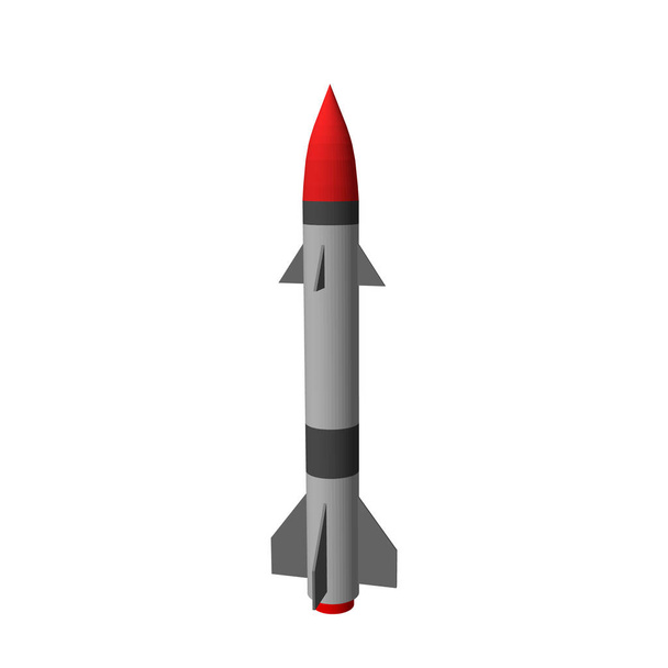 Military missile. Isolated on white background. 3d Vector illustration. - Vektor, Bild