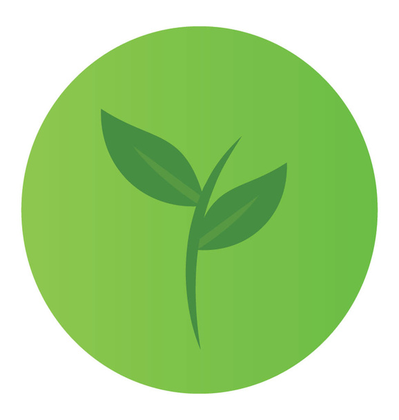 Flat rounded vector icon of leaves. - Vektor, Bild