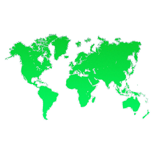 Mapa světa s příznaky dolarů. Zelený svět mapa Design. Design pro vaše podnikání inzerát hospodářské, bohatství, cestování. Vektorové ilustrace. Vektor. - Vektor, obrázek