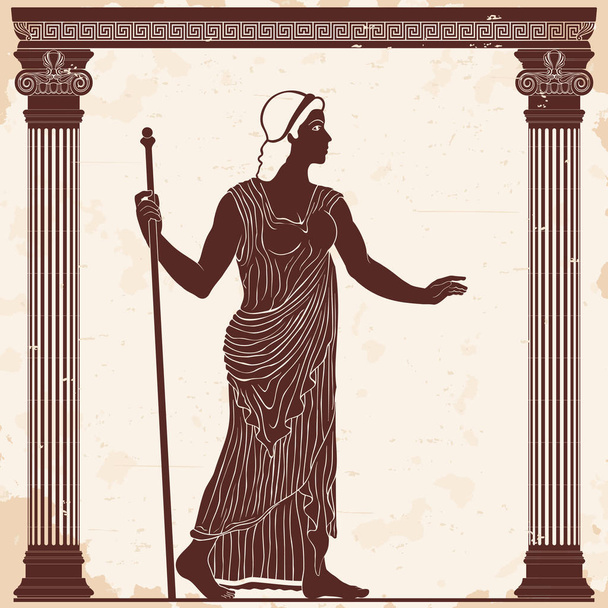 Antik Yunan kadını. - Vektör, Görsel