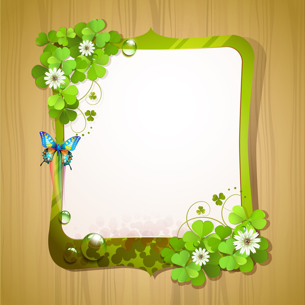 Mirror frame with clover - Vektor, obrázek