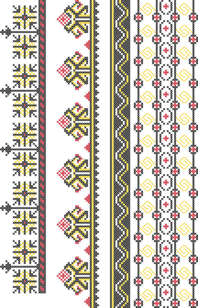 Traditional ethnic Romanian decorative element, vector template,borders - Vector, Image