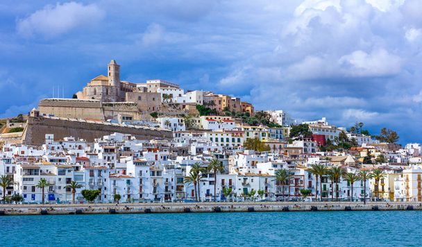 Balearic islands, Elvissa (Ibiza) view from the sea of the old town (Dalt Vila) - Foto, Imagem