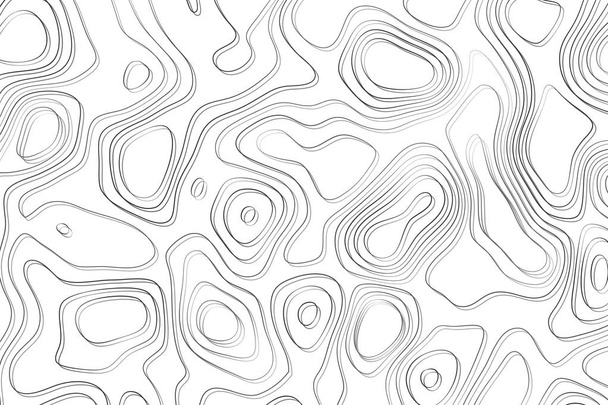 Topographic abstract vector background in black and white design. - Vector, Image