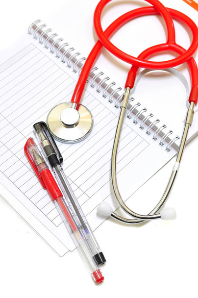 Medical records and stethoscope - Photo, Image