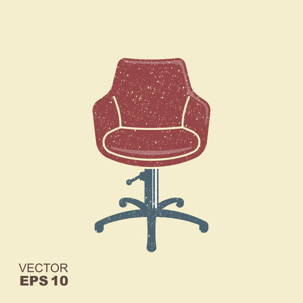 Retro barber chair icon with scuffed effect in a separate layer - Vector, Image
