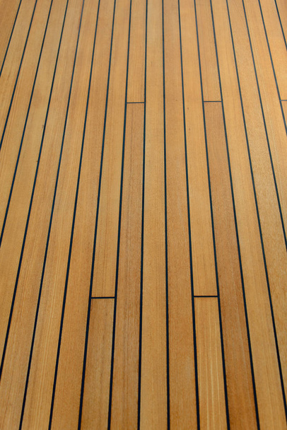 Teak deck on yacht  - Photo, Image