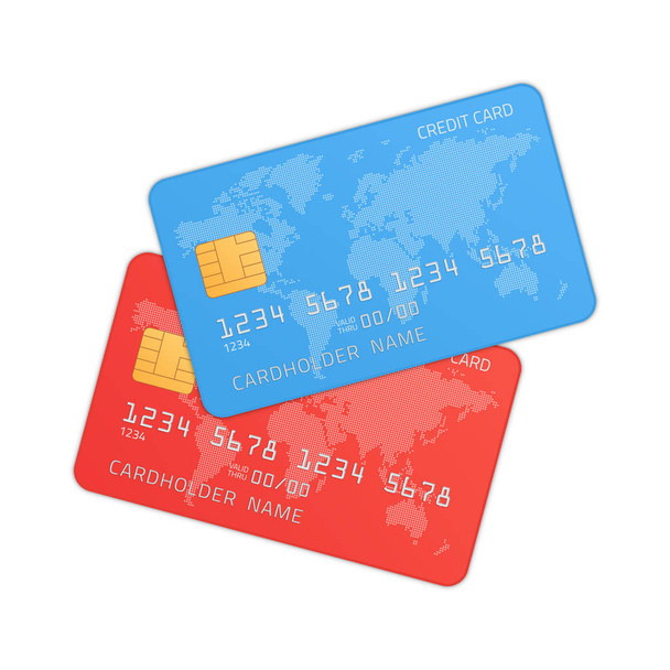 červené a modré kreditní karty. - Vektor, obrázek