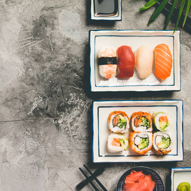 Asian food background, top view, flat lay - 写真・画像