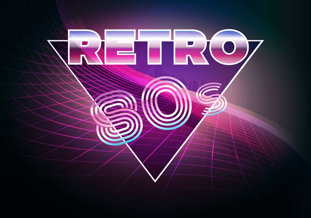 Concept of Retro 80s eighties neon background  - Вектор,изображение