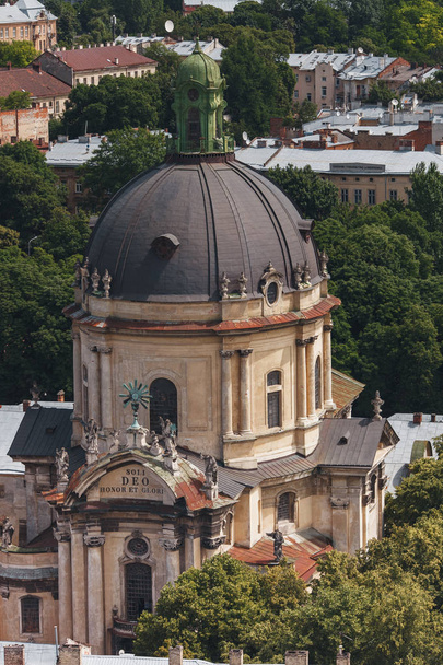 LVIV UKRAINE 22.06.15 Details of Dominican church and monastery was originally built as the Roman Catholic church of Corpus Christi and today serves as the Greek Catholic church of the Holy Eucharist  - Photo, Image