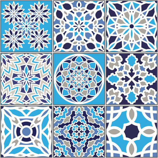 Patrón sin costura vectorial, basado en la pared tradicional y baldosas de estilo mediterráneo
 - Vector, Imagen