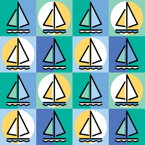 ヨットのパターン - ベクター画像