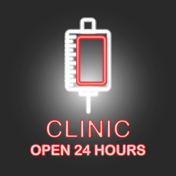 vector illustration of lettering clinic, medicine and healthcare concept  - Vector, imagen
