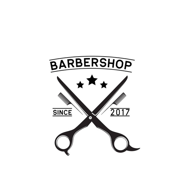barbería logotipo de la tienda, vector de ilustración - Vector, imagen