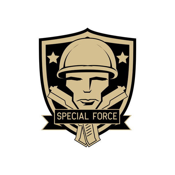 special force emblem, army badge logo isolated on white background, vector illustration  - Vector, Image