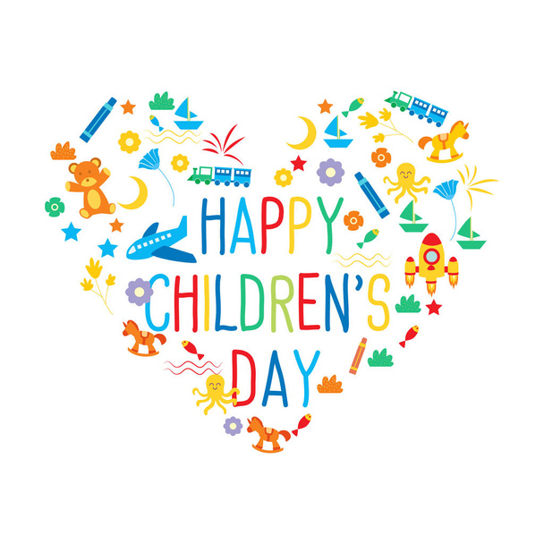 happy children's day for children celebration. vector international - Vektor, kép