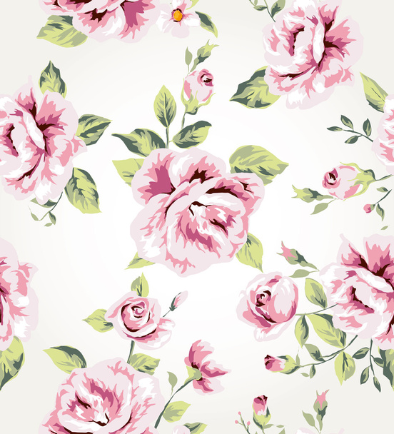 seamless vintage flower pattern vector background - Vector, Image