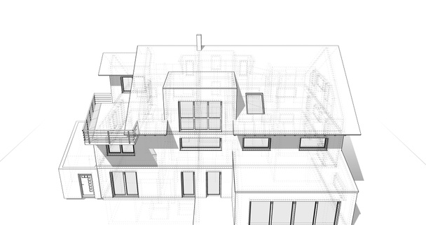 House concept sketch 3d illustration - Photo, Image