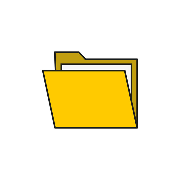 αρχείο κίτρινο εικονίδιο φακέλου, εικονογράφηση διάνυσμα - Διάνυσμα, εικόνα
