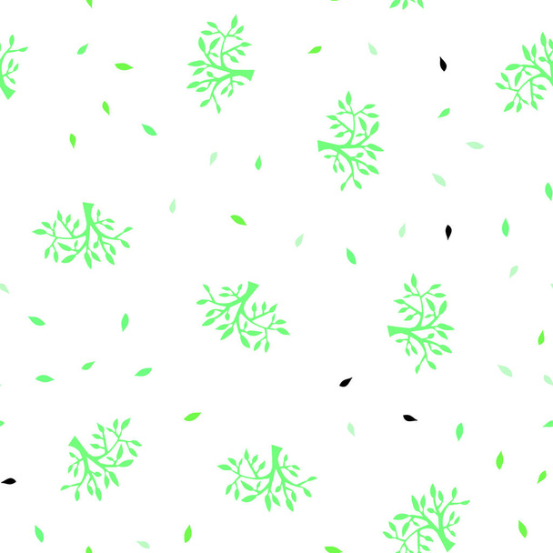 Diseño abstracto sin costuras vectorial verde claro con hojas, ramas. Ilustración de colores brillantes con hojas y ramas. Plantilla para tarjetas de visita, sitios web
. - Vector, Imagen