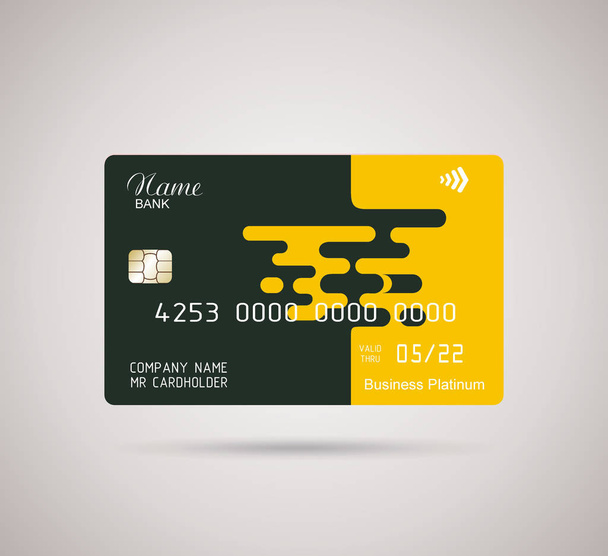Kreditní karta jasný puzzle design se stínem. Detailní abstraktní koncepce kreditních karet pro obchod, historie plateb, nákupní centra, web, tisk. - Vektor, obrázek