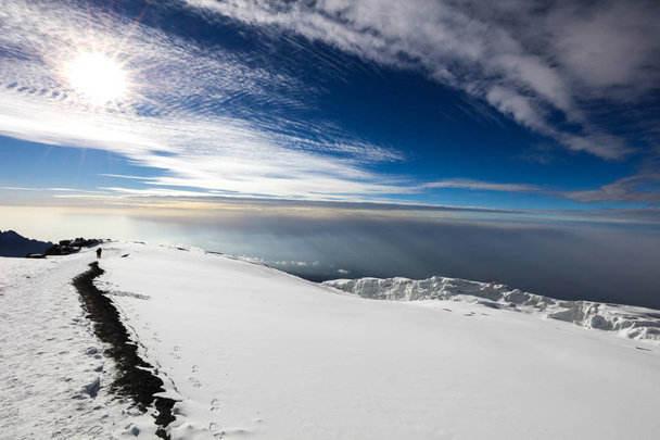 Mountain Kilimanjaro with snow-capped peaks, Africa. - Valokuva, kuva
