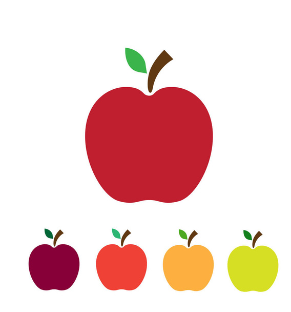 Äpfel Set Vektor Illustration isoliert auf weiß  - Vektor, Bild