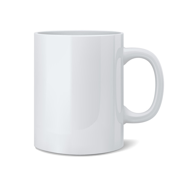 realistische klassische weiße Tasse - Vektor, Bild